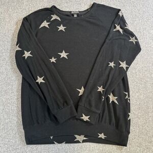 Buffalo David Bitton Star Print Sweatshirt Women's Large Black Pullover